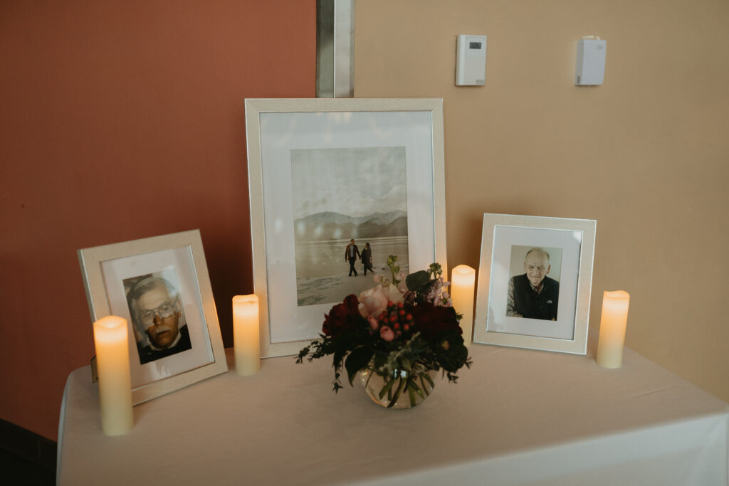 winter wedding in alaska, candlelit