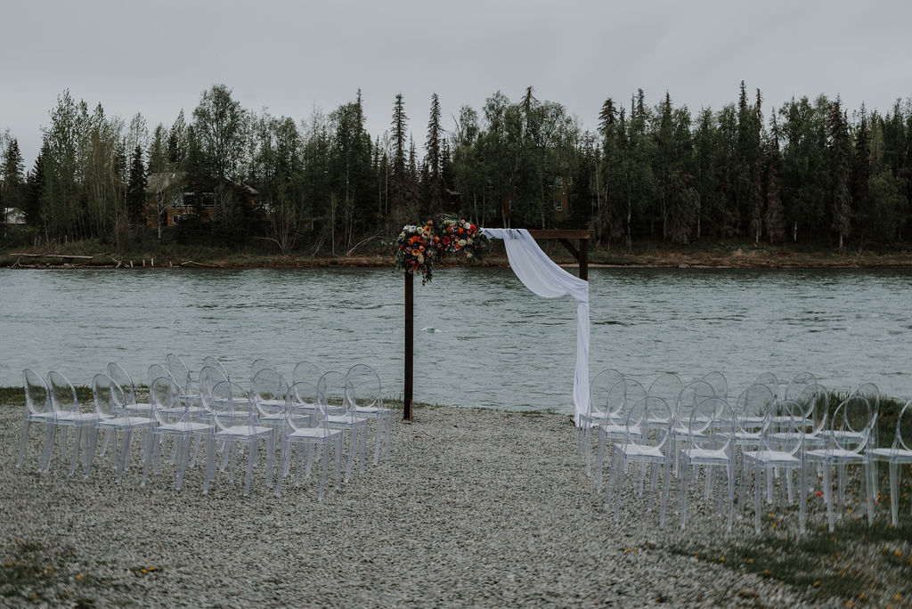 waterfront wedding ceremony in alaska